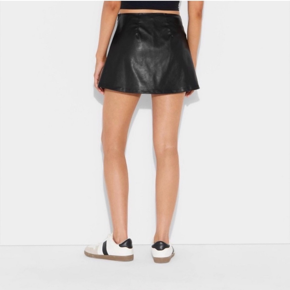 Black Leather Skort - Picture 3 of 5